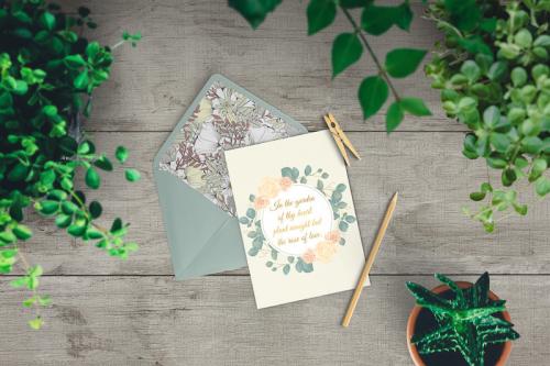 Boðskort í tilefni hátíðarhaldanna, sem hannað var af listamanni frá Bacoor, Filippseyjum. 