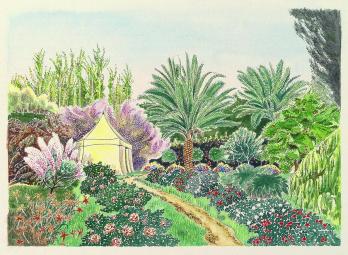 Tjald Bahá'u'lláh stóð í miðjum garðinum