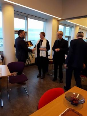 Biskup Íslands, Agnes M. Sigurðardóttir, var meðal gesta